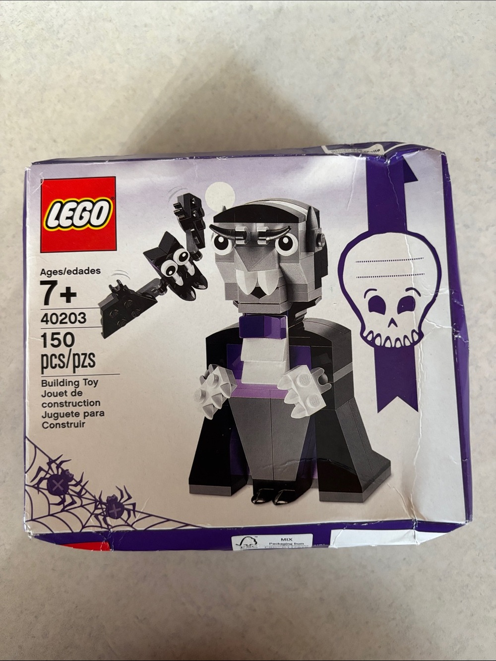 Lego Purple and Gray Vampire Figure with Bat Accessory